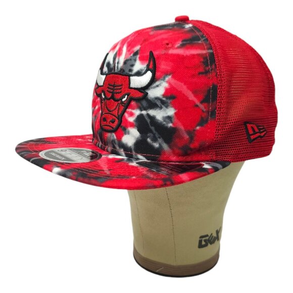 New Era 9Fifty Chicago Bulls Tie Dye Mesh Snapback Cap NBA Embroidered Hat NEW - Picture 2 of 14